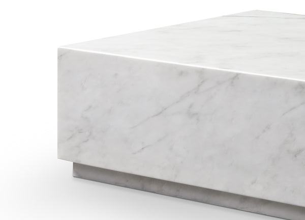 Iris Rectangle Coffee Table White - Close Look