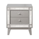 Leighton 2 Drawer Nightstand Metallic Mercury - Renzzi Furniture