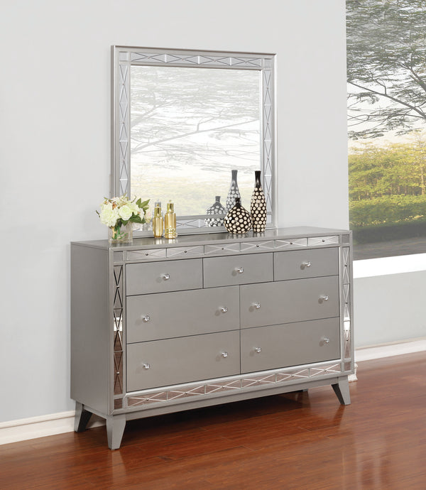 Leighton 7 Drawer Dresser Metallic Mercury - Renzzi Furniture