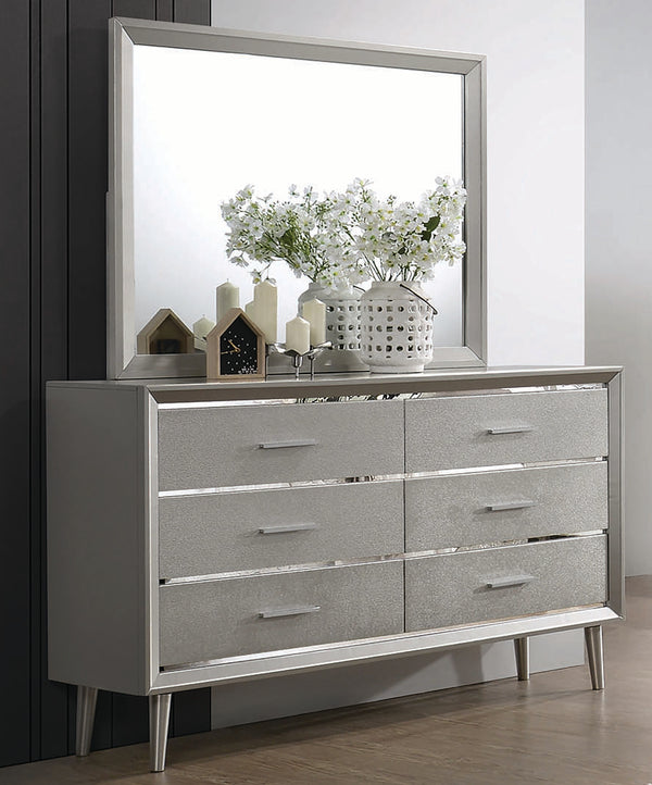 Ramon 6 Drawer Dresser Metallic Sterling - Renzzi Furniture