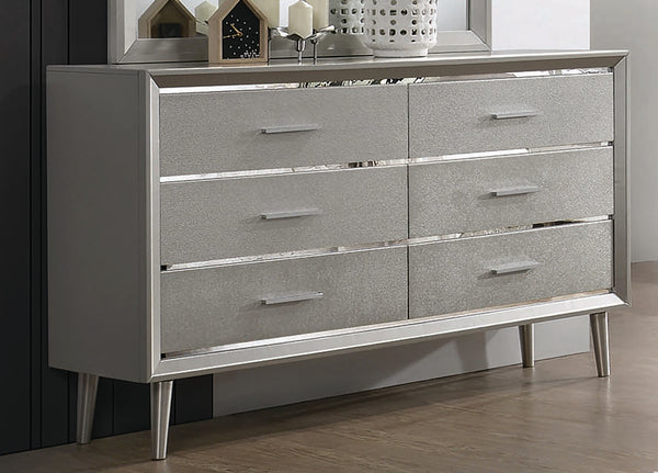 Ramon 6 Drawer Dresser Metallic Sterling - Renzzi Furniture