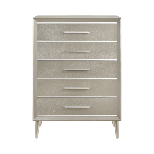 Ramon 5 Drawer Chest Metallic Sterlin - Renzzi Furniture