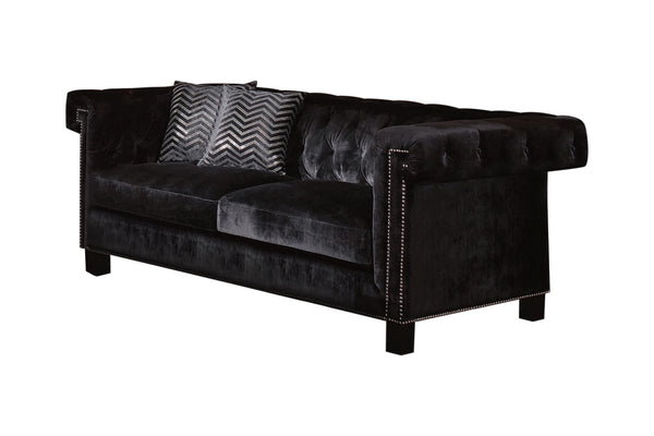 Reventlow Tufted Sofa Black - Renzi Furniture
