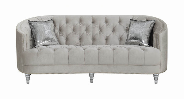 Avonlea Sloped Arm Tufted Sofa Grey - Front