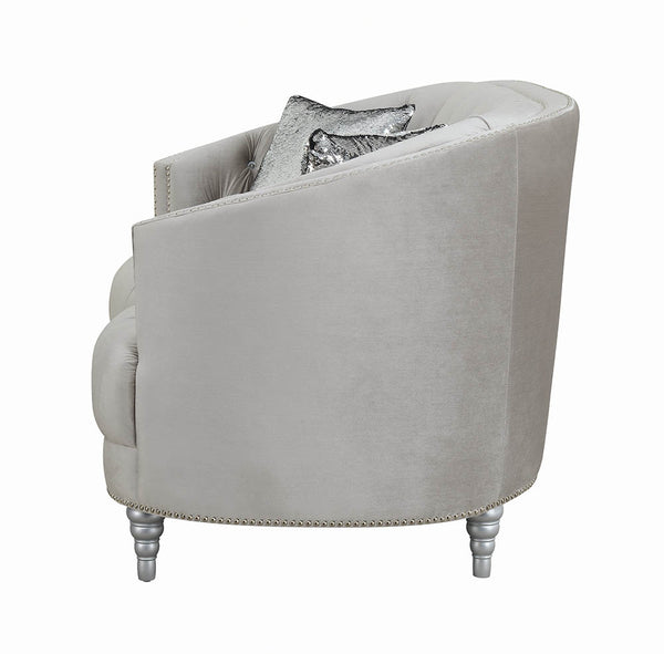 Avonlea Sloped Arm Tufted Sofa Grey -Side