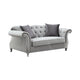 Frostine Button Tufted Loveseat Silver - Renzzi Furniture