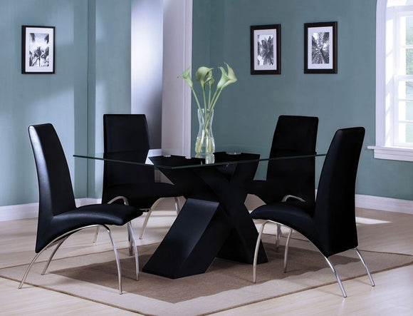 Pervis 5 Piece Dining Set Black - Environment