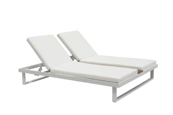 Sandy Double Lounge Chair White- Angle one