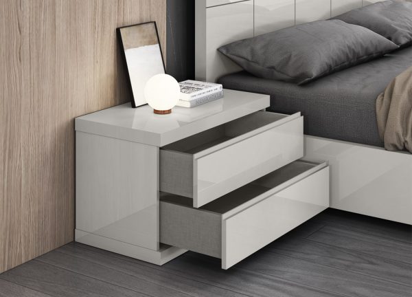 Anna Small Nightstand - Light Gray Angle