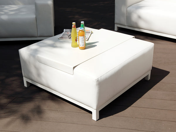 Andrew Outdoor Set White - Ottoman