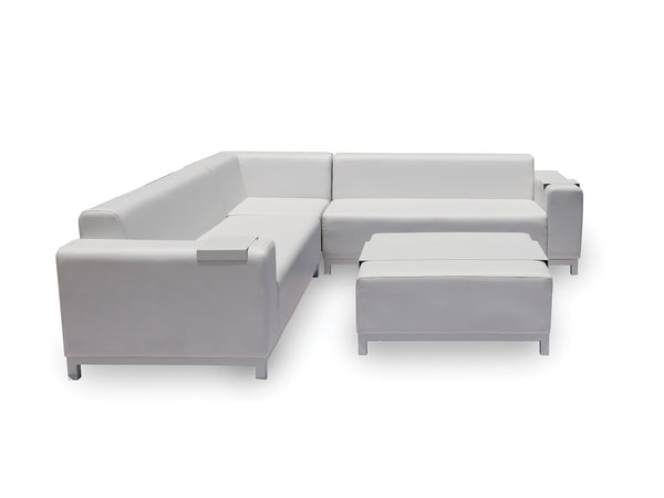 Andrew Outdoor Set White - Clear